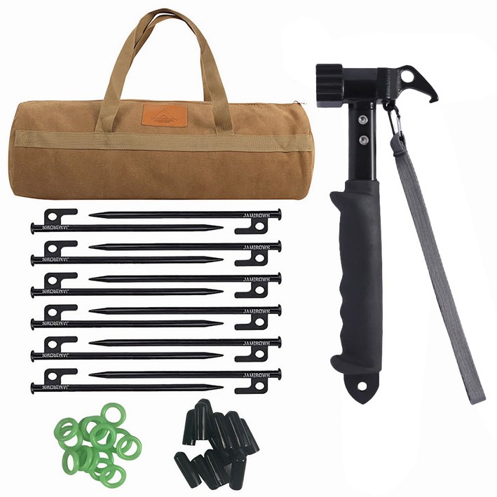 자캠 단조팩 14개 30cm 전용가방 캠핑 파운딩 해머 포함