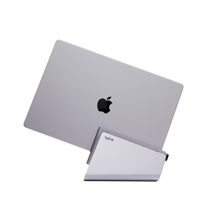 타이오닛 틸트스냅 맥북 스탠드, USB C 자동연결, 클램쉘 모드 거치대, 수직 거치대, 맥북전용 프리미엄 거치대, 실버, 1개