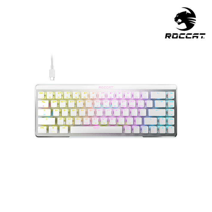 로캣 불칸 미니 에어 VULCAN II Mini Air 무선 게이밍 키보드( 블랙한글자판 / 화이트영문자판 ), 화이트, ROC-27-022, 적축