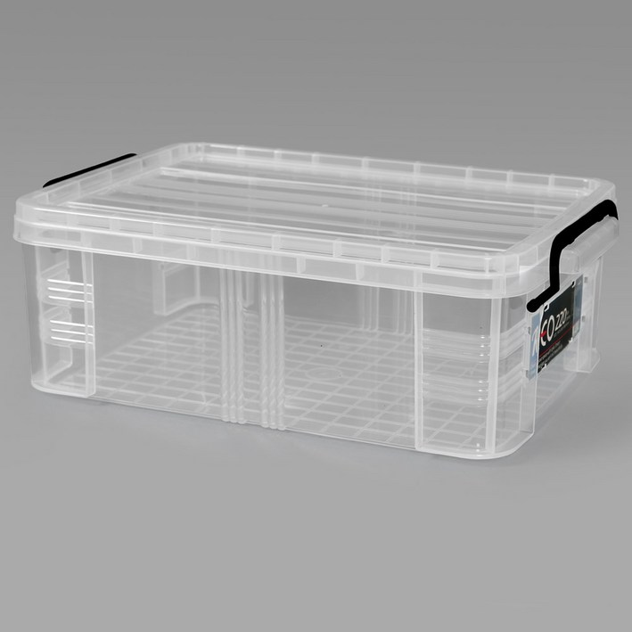 지오리빙 레오박스 다용도정리함 리빙박스 수납 공간 정리함, 투명, 1개