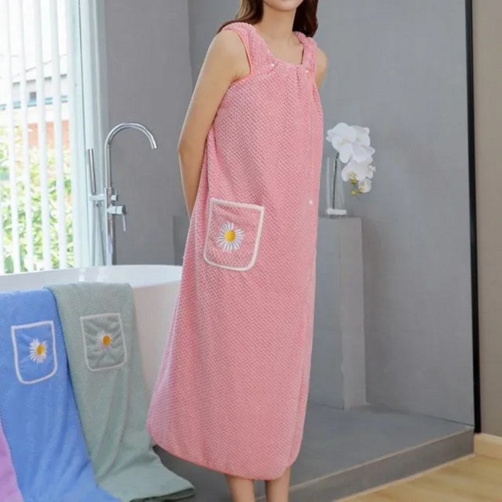 여성용 웨어러블 목욕 가운, 성인 여성용 부드러운 목욕 수건, 가정용 텍스타일 목욕 및 사우나 수건