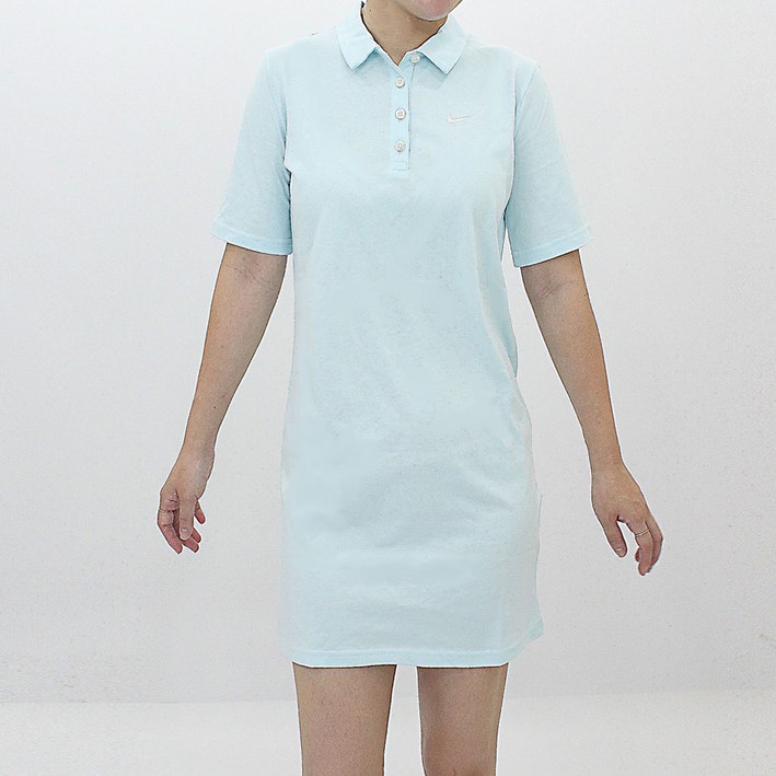 나이키 카라 원피스 여성 티 드레스 피케 반팔 치마 미니 스커트 부드러운 면 티셔츠