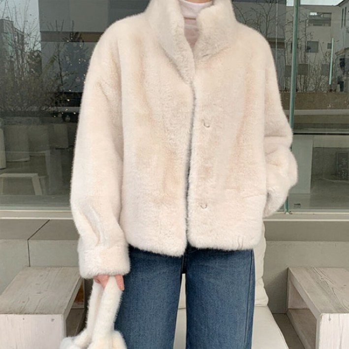 코코블랙 하이넥 밍크퍼 코트 기본ver. 3color