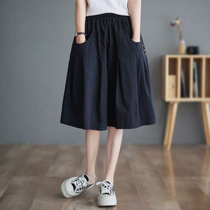 [코코에보니]큐롯밴딩반바지/치마바지/밴딩바지/PT-826