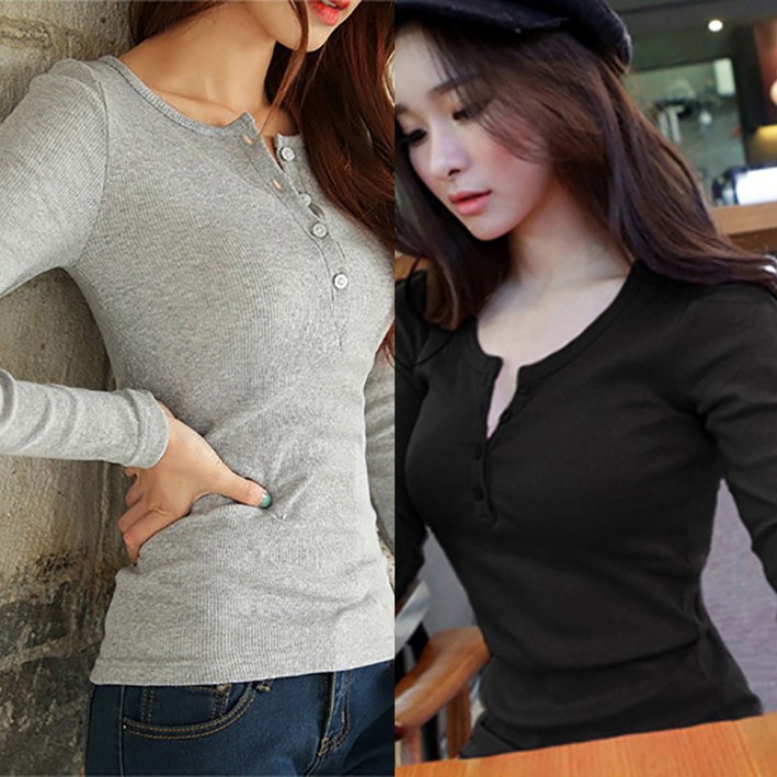 로로스키니 여성 티셔츠 11 슬림핏 긴팔 데일리 여자 기본 티