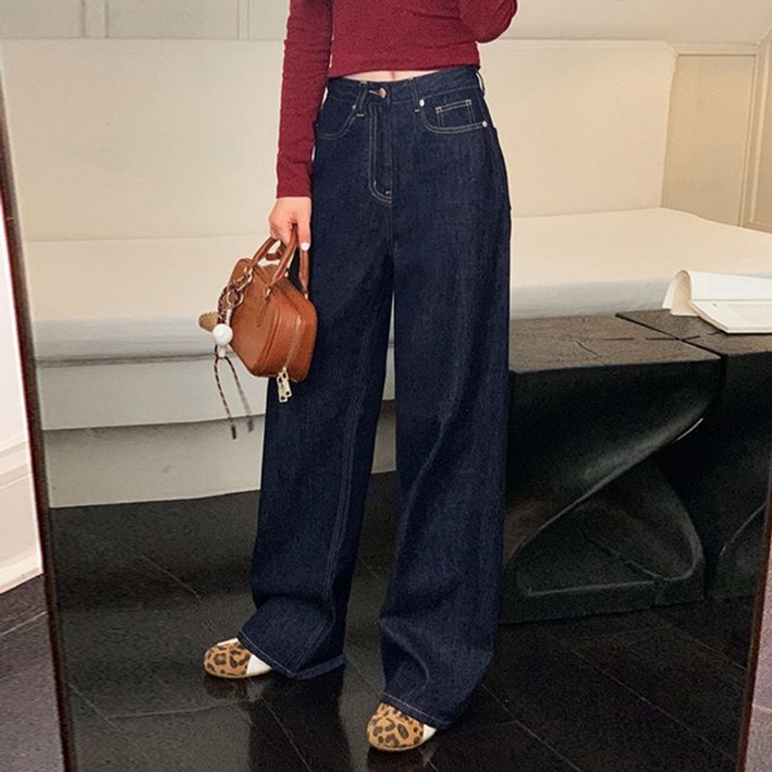 무드무드 오카 와이드 생지 데님 팬츠