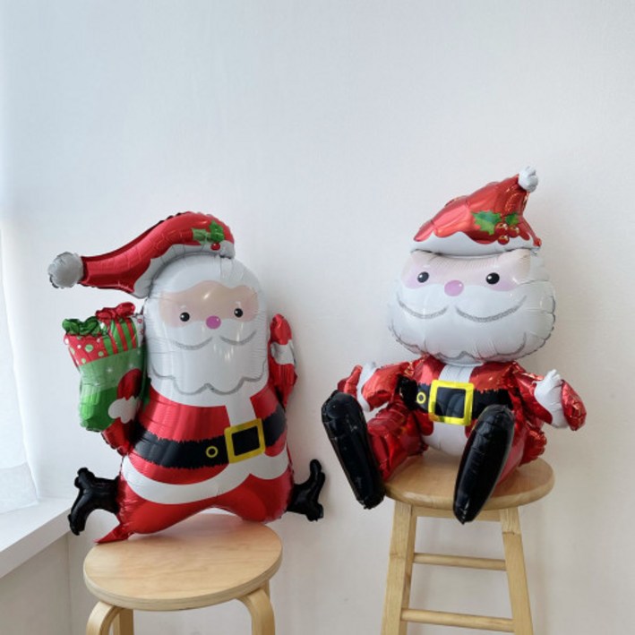 크리스마스 산타풍선 (2종) 선물 든 산타 시팅산타