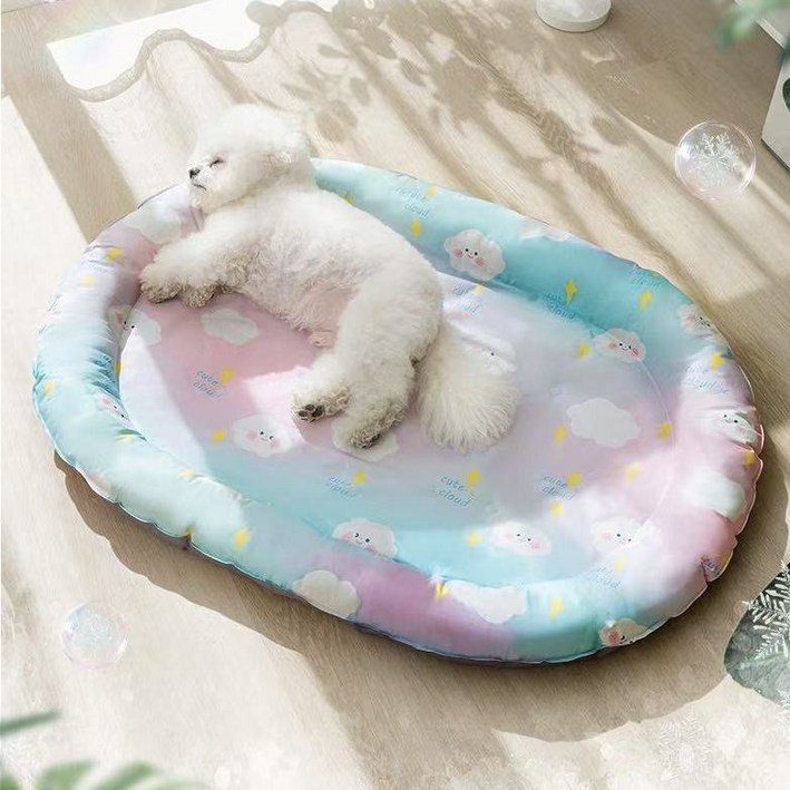HULULU 반려동물 고양이 강아지 구름 아이스 쿨링 방석 여름 쿨매트, 1개