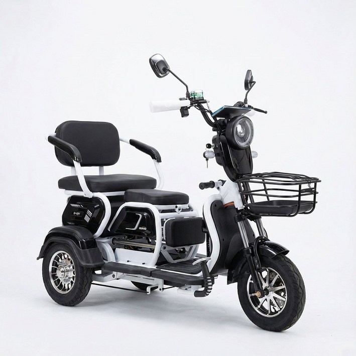 알엠티 KC인증 삼륜 중형 RMT20AH12 전동스쿠터 튼튼한 삼륜오토바이 노인전동차 세발 3륜 3008, 1개, 블랙 7세대 전동차 리튬60V 20AH