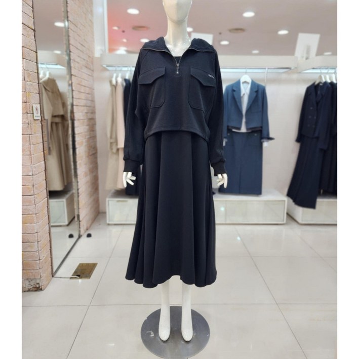 JJ JIGOTT JJ지고트 스퀘어넥 원피스 + 티셔츠 세트 GN9A0OPJ2_DG