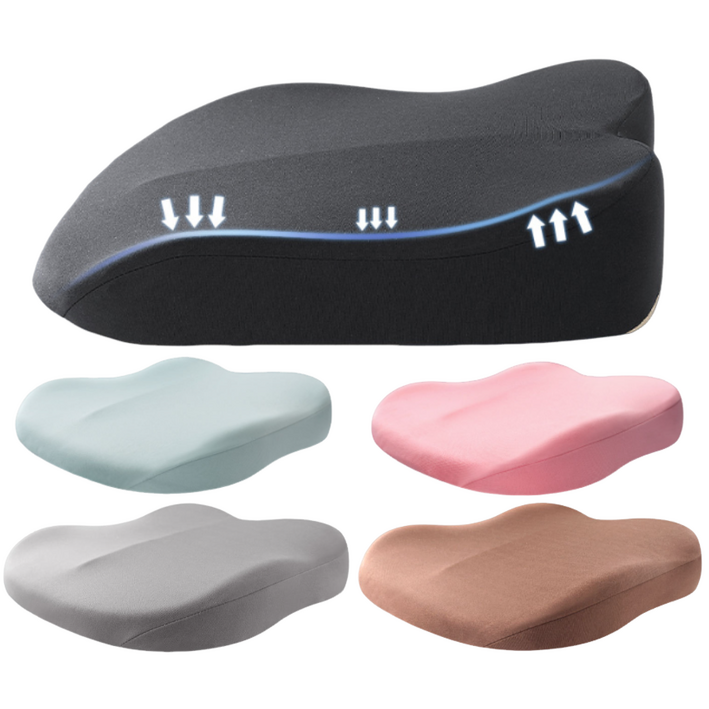 LIG 메모리폼 차량용방석 키높이방석 키높이10cm 보조시트 차량용 자세방석 학생방석, 1개, 브라운