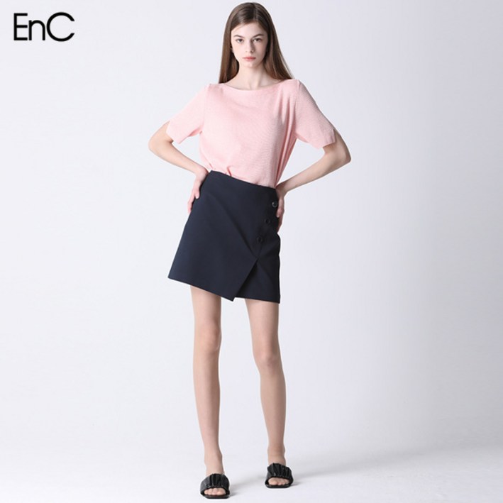 [EnC] 클러치 버튼 포인트 미니스커트 (택가격189000원)