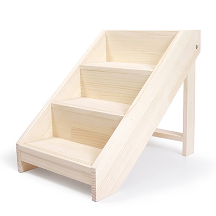 그로우 강아지계단 뉴송원목 반려동물 관절보호 나무계단 튼튼한 내구성, 1개