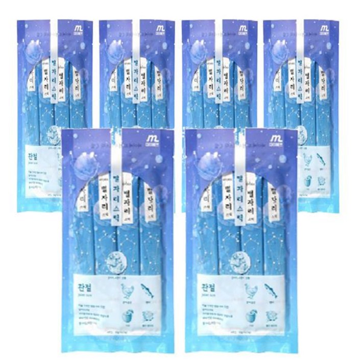 마이베프 별자리스틱 관절 간식 츄르 15g 4p × 6팩 총24개 강아지 고양이 영양 파우치