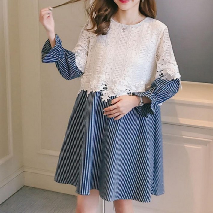 여성 레이스 원피스 미니 빅사이즈 블라우스 임부복