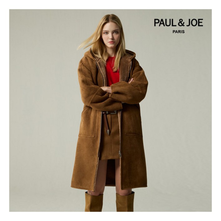 [폴앤조] (25 Pre-Winter) 양모100 Faux스웨이드 리버시블 롱코트