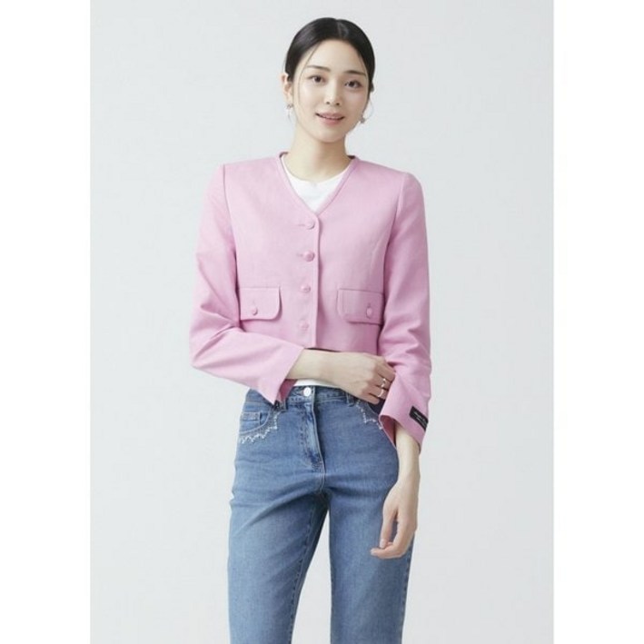 잇미샤 여성 트위드 자켓 브이넥 카라리스 (ITO4WJK57A) 정장