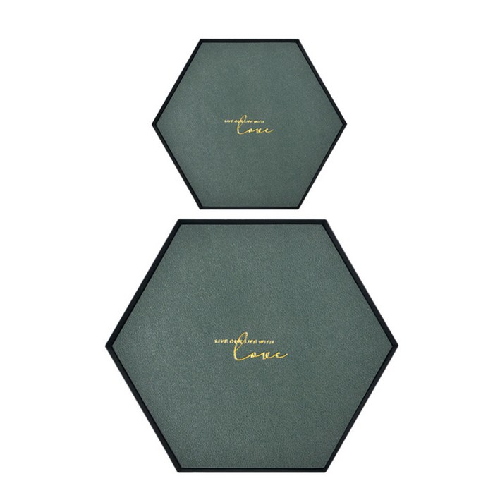 미니플 모던라이프 인테리어 가죽 트레이, 그린세트