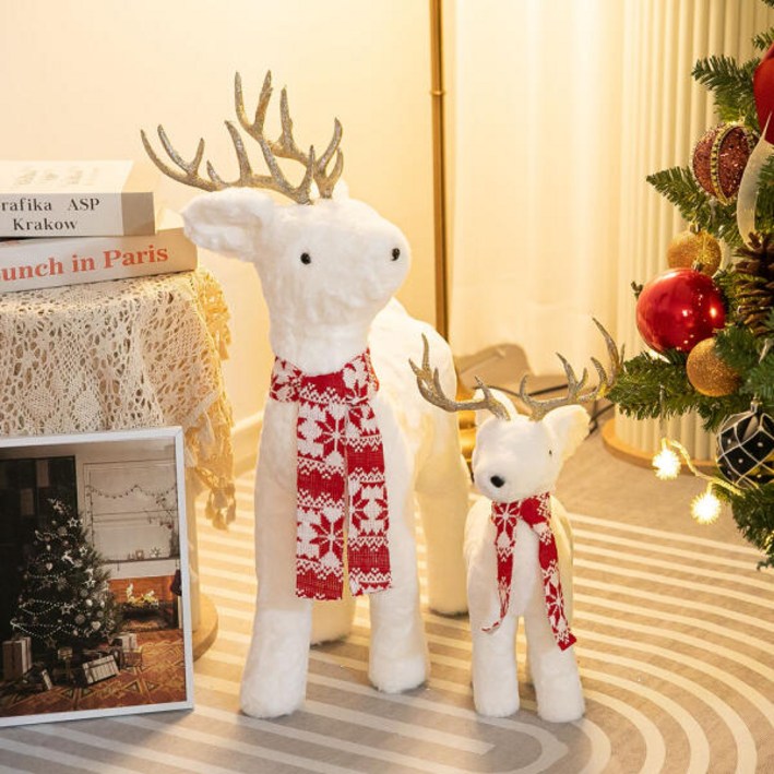아트박스/플라워트리 크리스마스 루돌프 인형 대형장식 동화속 스노우 45cm