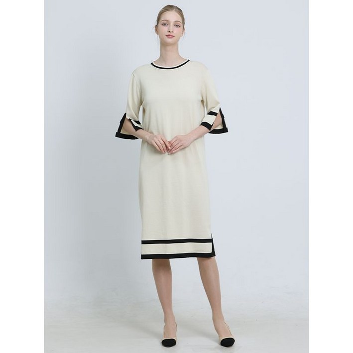 오조크 오조크OZOC  컬러 블록 니트 원피스 택가격 87000원