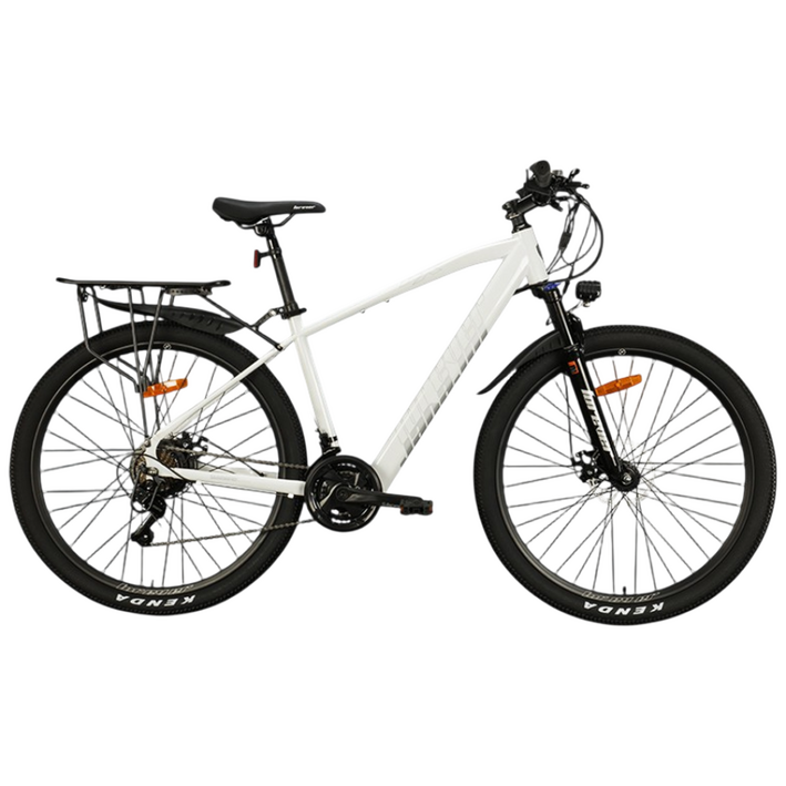 트레일블레이즈 프리미엄 포에버 MTB 전기 자전거 로드 싸이클 출퇴근 성인 고출력 PAS, 매트 화이트, 경량스틸