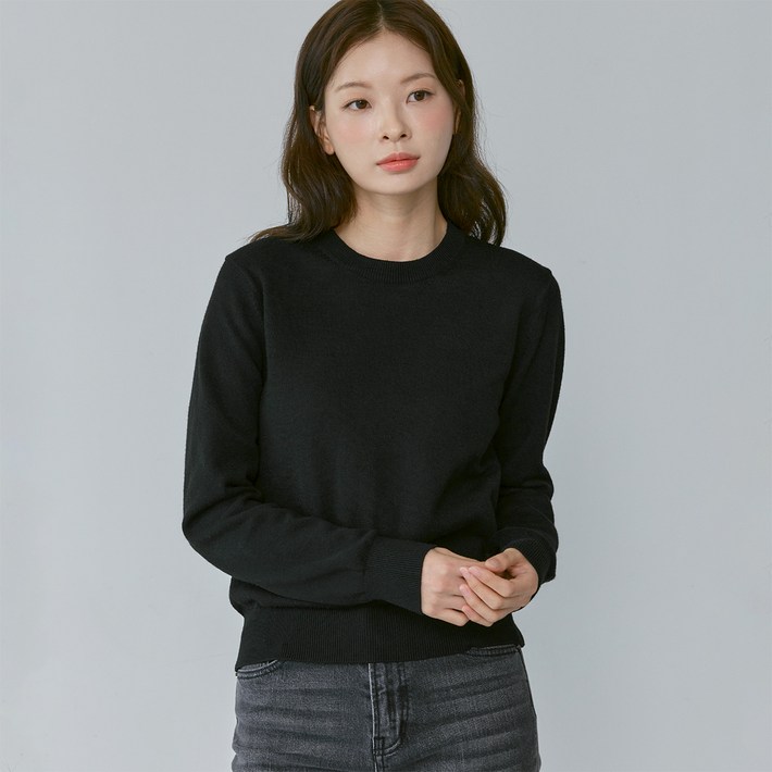 210에디트 남녀공용 라운드넥 말랑 니트 ZZ4SW070