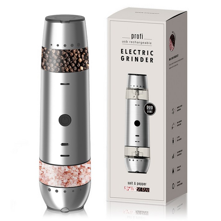 마리슈타이거 프로피 듀오 전자동 소금후추 그라인더, 75ml, 1개