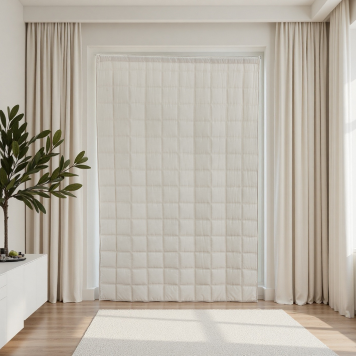 코멧 방한 사각 누빔 커튼 커튼핀 12개 포함