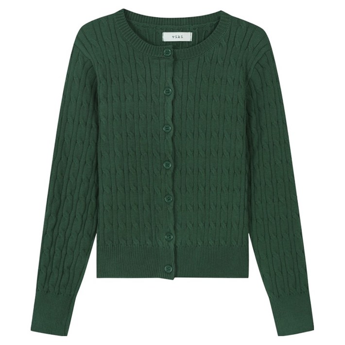 비키 여성용 베이직 라운드넥 케이블 가디건 TJCCI2934