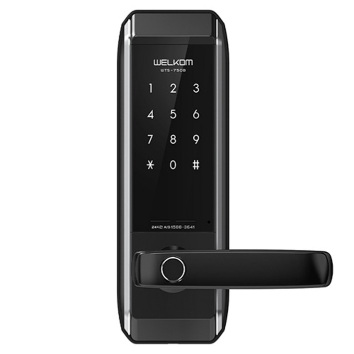 솔리티 웰콤 무타공 지문인식 도어락 WTS750B