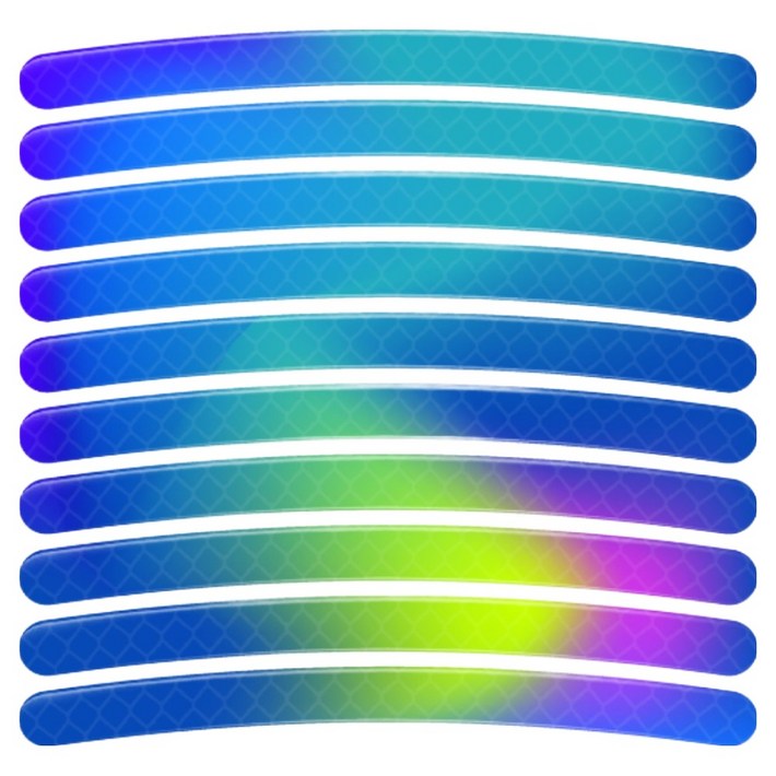 스코라 야간 시인성 휠 반사 스티커 오로라 블루 7mm x 9cm 40p