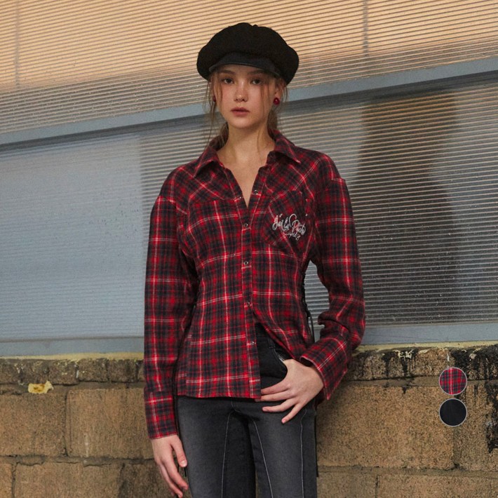 에고이스트 여성용 사이드 레이스업 포인트 박시 블라우스 ER4BO901