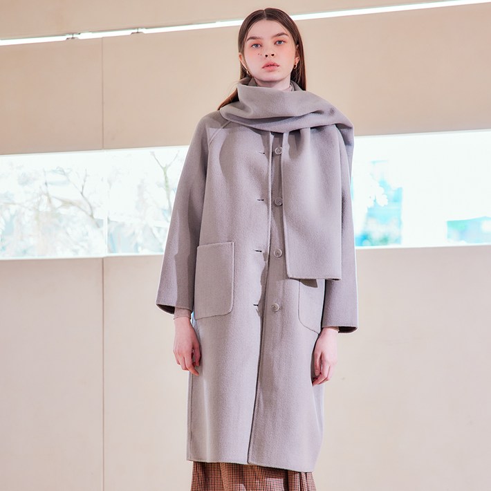 이사베이 여성용 핸드메이드 코트  머플러 세트 VFHAX2673