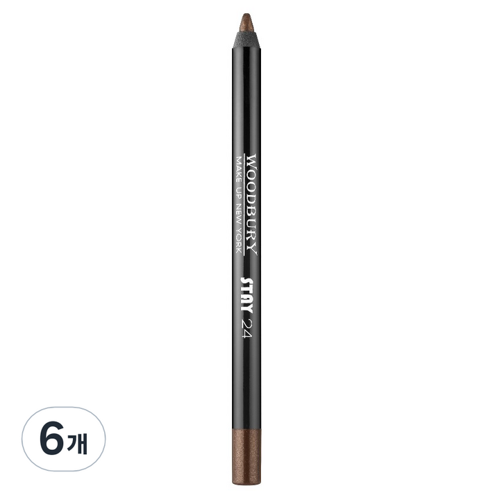 우드버리 스테이24 펜슬 아이라이너 1.2g, 룩스브라운, 6개