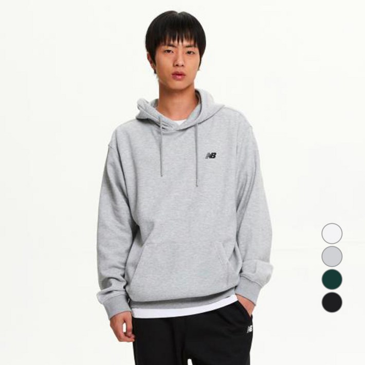 뉴발란스 남녀공용 유니 에센셜 스몰로고 후드티 NBN0F11203
