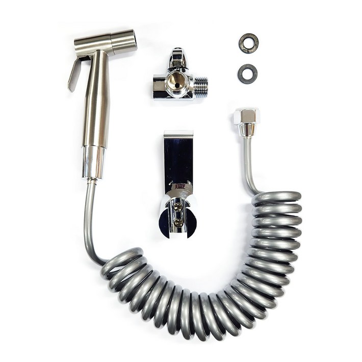 필터클래스 욕실 청소건  스프링 호스  T밸브  변기걸이 세트, 1세트, 단일 색상