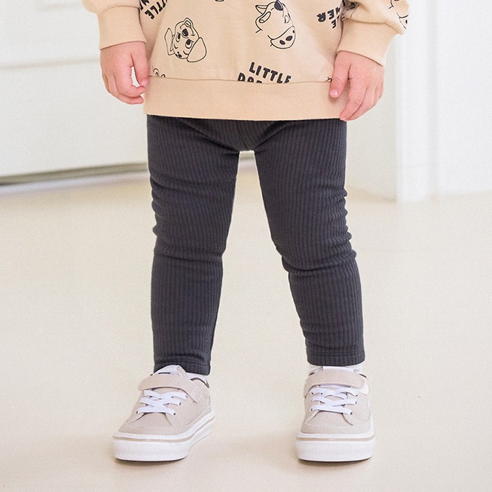 몰리멜리 아동용 곰고미 기모 골지 레깅스