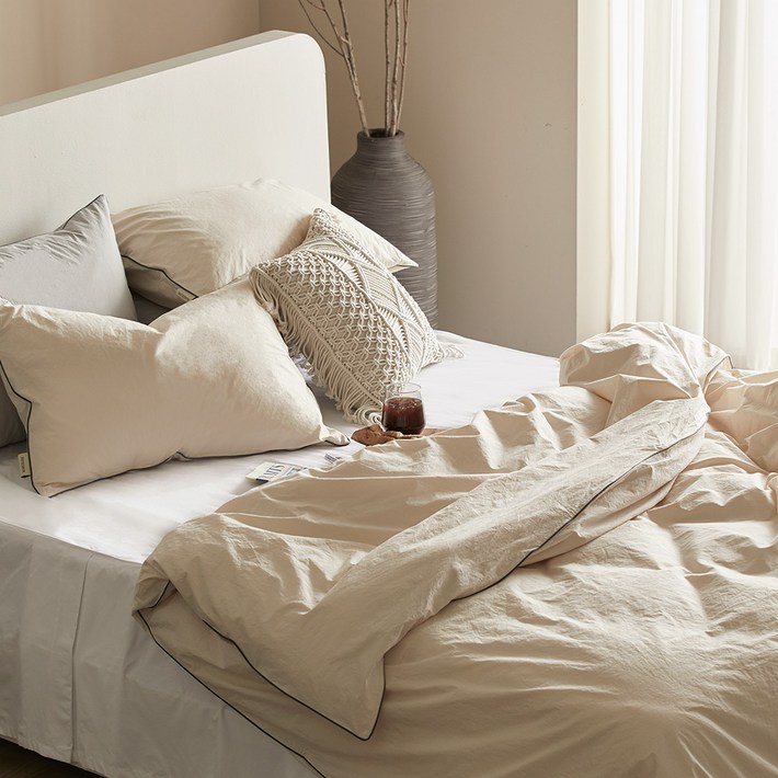 마르셀린 메이 60수 워싱 이불커버, 베이지