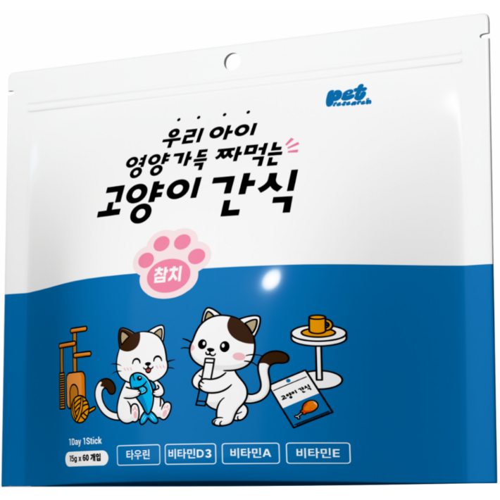 비타츄 짜먹는 고양이 간식, 참치, 15g, 60개