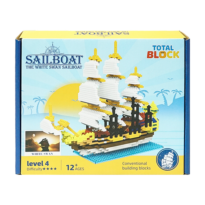 토탈블럭 EQ IQ 선물 장난감 블럭 세일 보트 블록 968 피스, 1개
