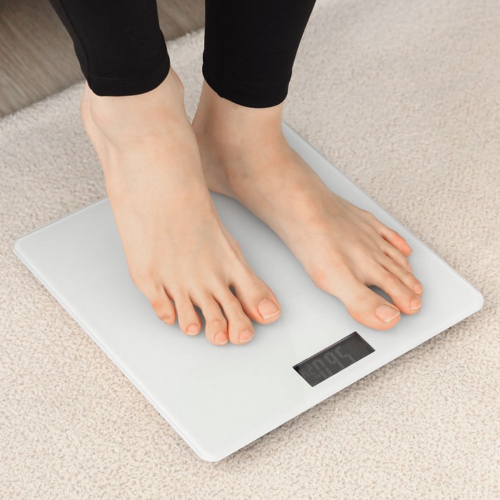 비스토어 스마트 디지털 체중계 미니 몸무게 전자 저울, 단일상품, 화이트, 1개