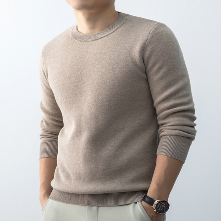 DADADA 남자 니트 라운드 남자 긴팔티 베이직 니트  겨울 융기모 니트
