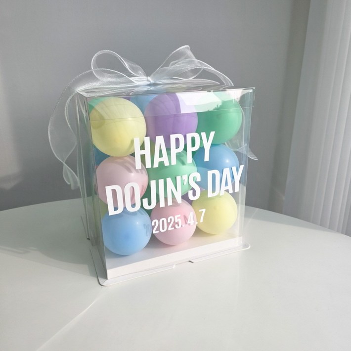 이벤트홀릭 DIY 벌룬박스 자유레터링 생일풍선파티용품, 1개, 01.파스텔