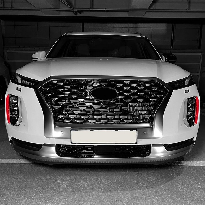 유투카 호환 팰리세이드 전방 에어홀 가니쉬 커버 포인트 몰딩 3종색상 튜닝 용품, 팰리세이드