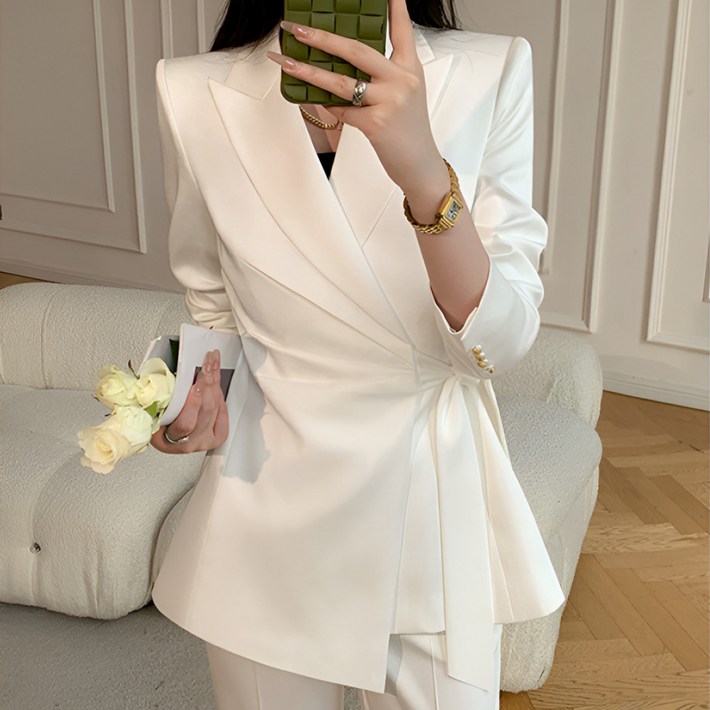 유위시 여성 정장세트 스트랩 자켓 셋업