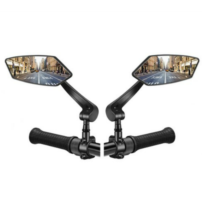 아이셀로 자전거 킥보드 사이드미러 거울, 블랙, 1세트