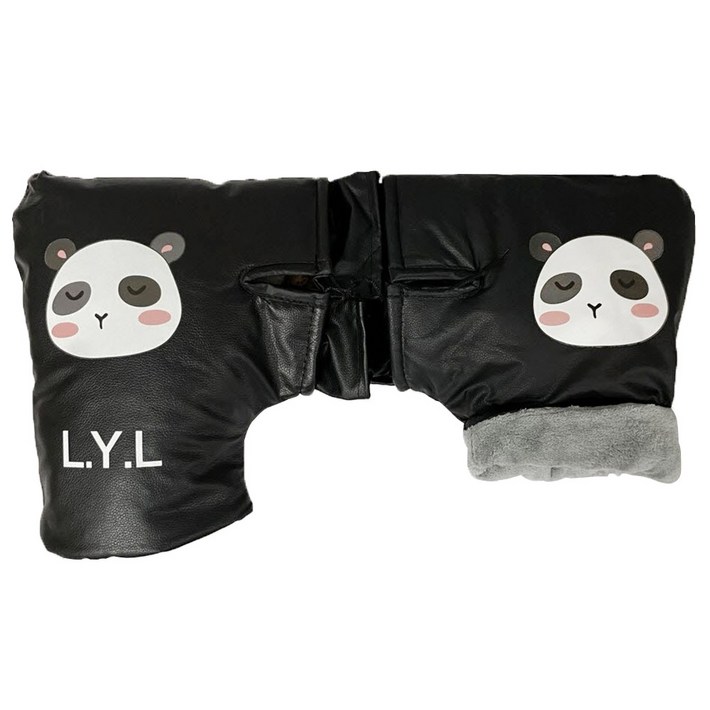 팬더 스노우 쉴드 오토바이 방한 장갑 토시, 블랙