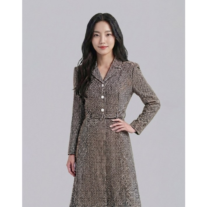 크로커다일레이디 정장 벨티드 플레어 원피스 CLCSOP101