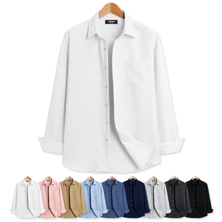 링클프리 오버핏 무지 구김방지 긴팔셔츠 SCC5381PT