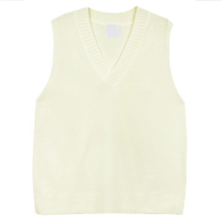 비켄드스튜디오 남녀공용 캐주얼 베이직 오버핏 브이넥 레이어드 니트 조끼 베스트 1100